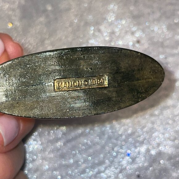 Vintage 1984 Unicorn Gold Metal w/Swarovski Crystal Body Manon Figurine 2.5x3.25 - Picture 3 of 10